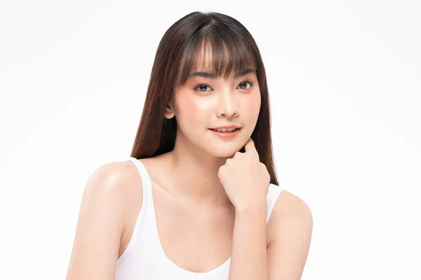 Jeune Belle Femme Asiatique Sourire Avec Une Peau Propre Fraîche — Photo