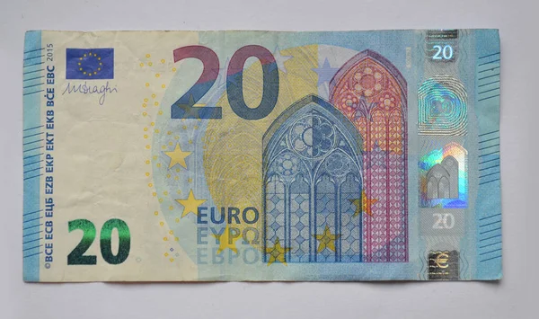 Dinero Está Mesa Dólares Euros Vista Desde Arriba — Foto de Stock