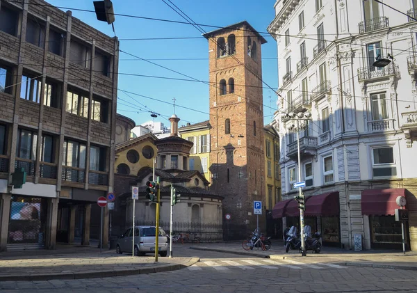 Centro Milán Edificio Calles Milán Imágenes de stock libres de derechos