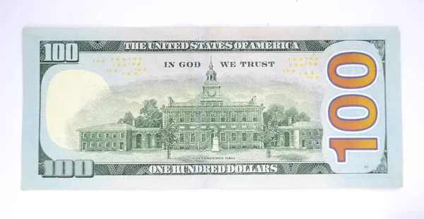 Beyaz arka planda dolar. Üst görünüm