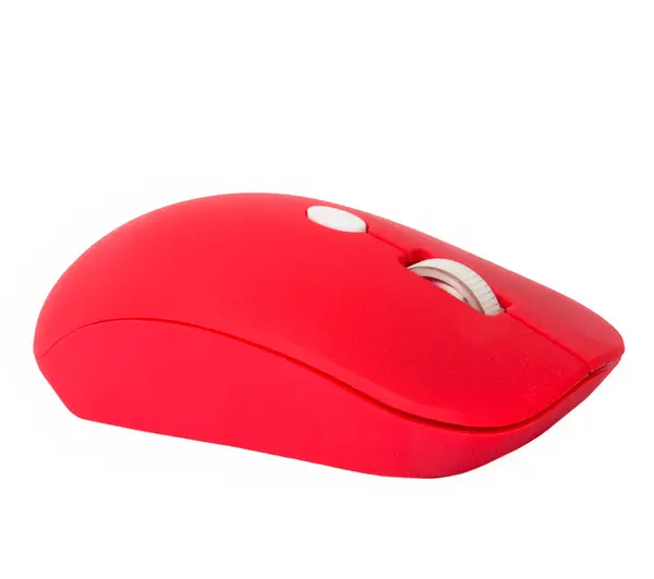 Czerwony Kolor Myszy Komputerowej — Zdjęcie stockowe