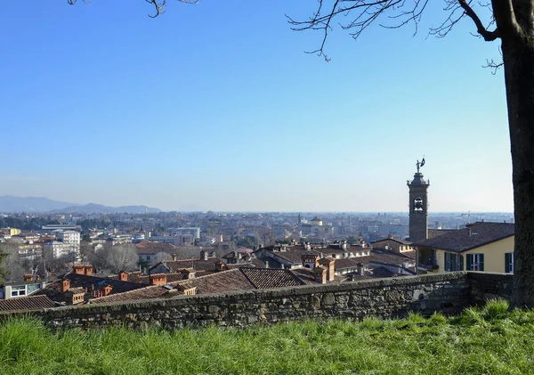 Panorama Dell Alta Bergamo Delle Famose Mura Veneziane Città Alta — Foto Stock