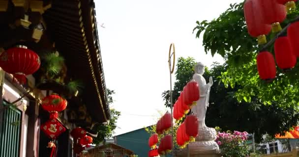 Amitabha Buddha Bild Gården Templet Tro Andlighet Buddhistisk Arkitektur Buddhistisk — Stockvideo