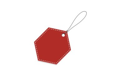 Kırmızı Fiyat Etiketi. Vektör çizimi. Gerçekçi indirim etiketi, izole edilmiş.