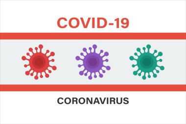 Coronavirus işareti. Corona Virüsü Bakteri Hücre Simgesi, 2019-NCoV trafik işaretlerinde. COVID-19 'un uyarı sembolü, Roman Coronavirüsü. Vektör simgesi.
