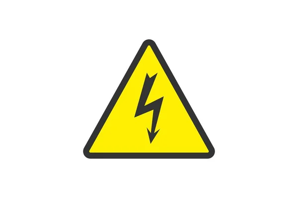 Flat Yellow Hazard Warning Symbol Warning Icon Sign Danger Isolated — Stock Vector