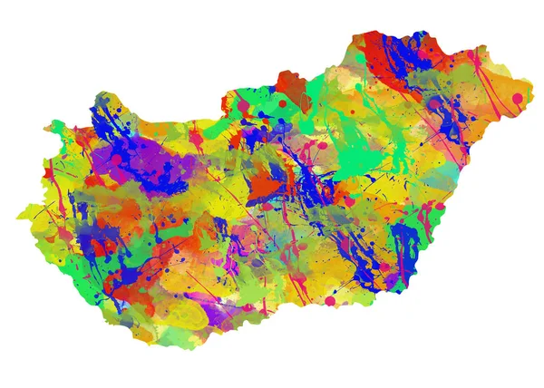 Hungary colorful map — Stock Photo, Image