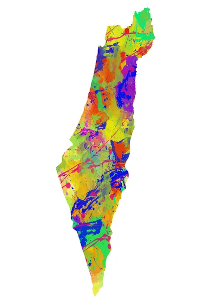 Красочная карта Израиля — стоковое фото