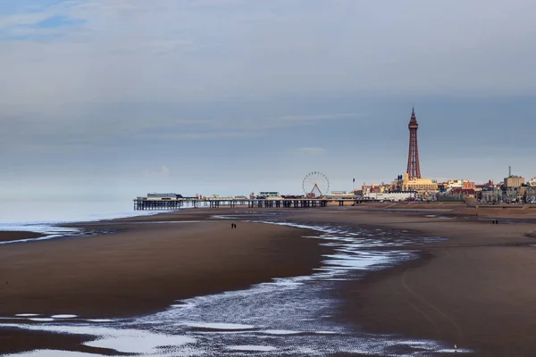 Blick Auf Blackpool Mit Turm — Stockfoto