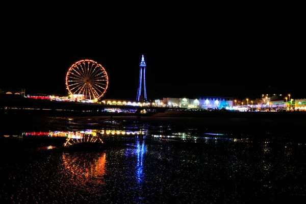 Blackpool di notte — Foto Stock
