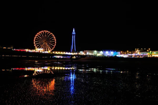 Blackpool at night — Stock Photo, Image