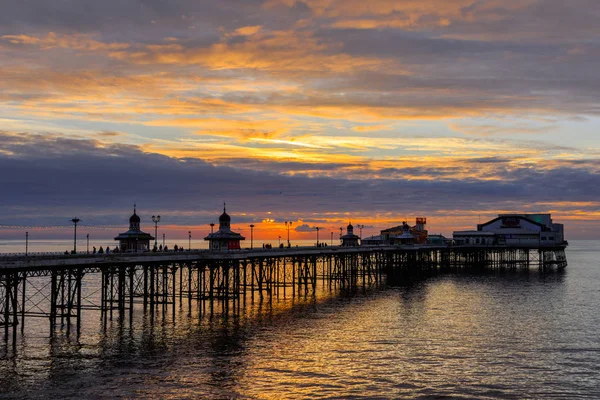 Blackpool Sunset Winter — Stock Photo, Image