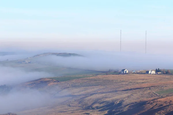 Foggy Matin Dans Yorkshire Royaume Uni — Photo