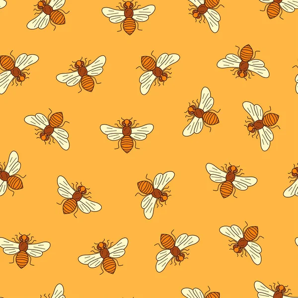 Vektornahtloses Honigbienenmuster — Stockvektor