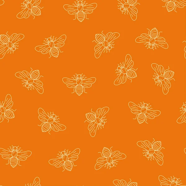 Patrón de abeja sin costura vectorial — Archivo Imágenes Vectoriales