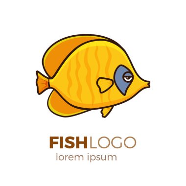 Sevimli balık vektör çizim simgeler kümesi. Tropikal balık, Deniz balığı, akvaryum balık