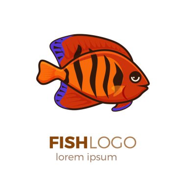 Sevimli balık vektör çizim simgeler kümesi. Tropikal balık, Deniz balığı, akvaryum balık