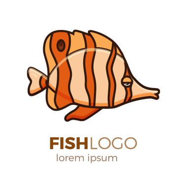 Sevimli balık vektör çizim simgeler kümesi. Tropikal balık, Deniz balığı, akvaryum balık