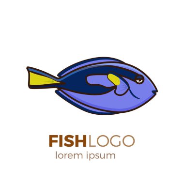 Sevimli balık vektör çizim simgeler kümesi. Tropikal balık, Deniz balığı, akvaryum balık