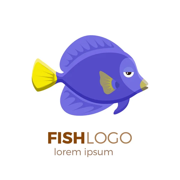 Lindo conjunto de iconos de ilustración de vectores de peces. Peces tropicales, peces de mar, peces de acuario — Vector de stock