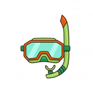 Dalış maske vektör çizim düz.