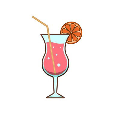Alkol içecekler ve kokteyller doldurulmuş anahat tasarım stili simgesini.