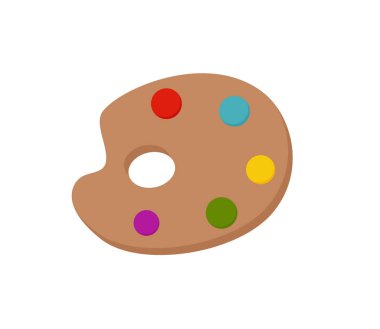 Paleti simgesi renkli vektör çizim.