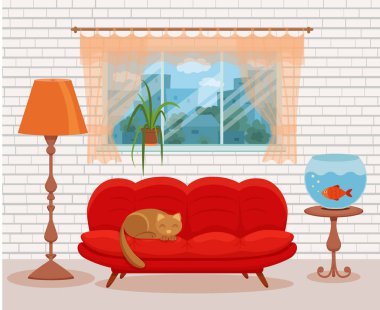 Renkli kanepe oturma odası rahat iç