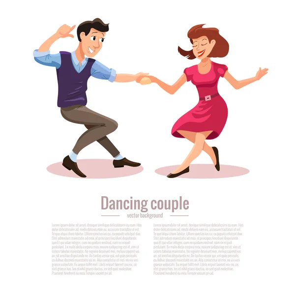 Vectorillustratie van mannen en vrouwen te dansen — Stockvector