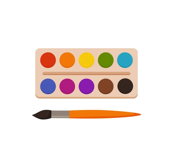 Outils de peinture éléments dessin animé ensemble vectoriel coloré . — Image vectorielle