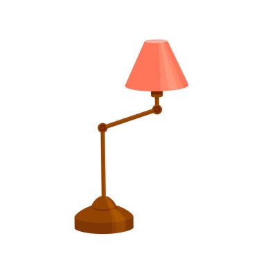 Masa lambası modern çizgi film renkli vektör çizim ayarla.