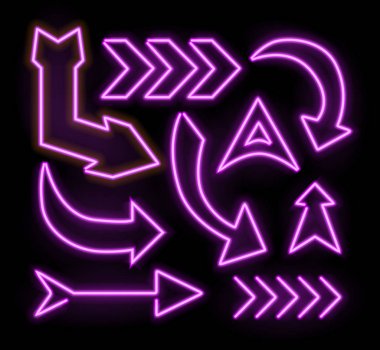 Neon parlayan ok işaretçi üzerinde koyu arka plan ayarlamak