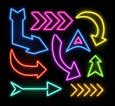 Neon parlayan ok işaretçi üzerinde koyu arka plan ayarlamak