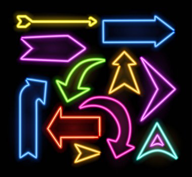 Neon parlayan ok işaretçi üzerinde koyu arka plan ayarlamak