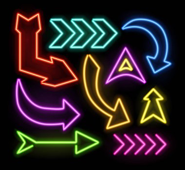 Neon parlayan ok işaretçi üzerinde koyu arka plan ayarlamak