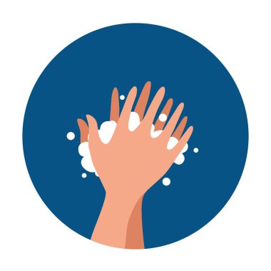 Elleri sabun ve suyla yıkamak. Çizgi film çizimi.