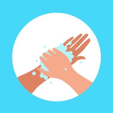 Elleri sabun ve suyla yıkamak. Çizgi film çizimi.