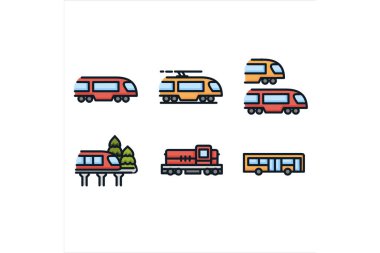 Taşıma ve lojistik ana hatları simgeleri paketi