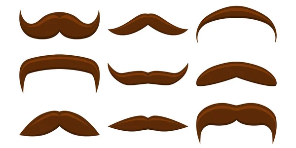 Vektoruppsättning mustascher. — Stock vektor