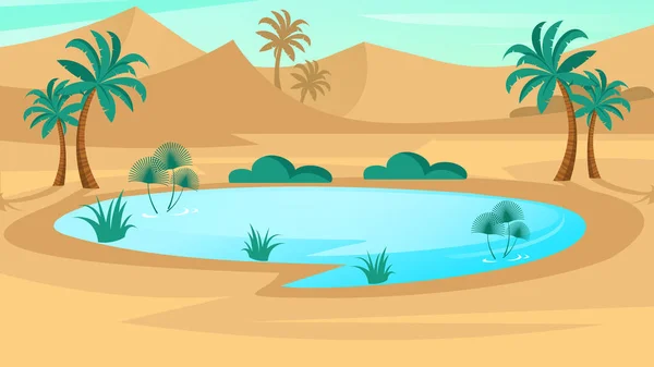 Oasis en el desierto . — Archivo Imágenes Vectoriales