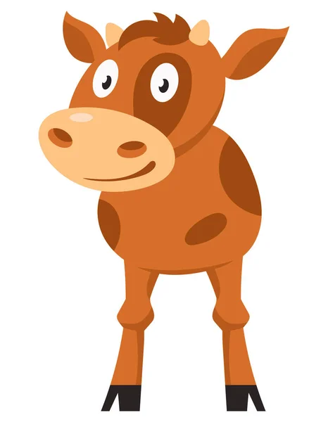 Standing cute calf. — Stock Vector