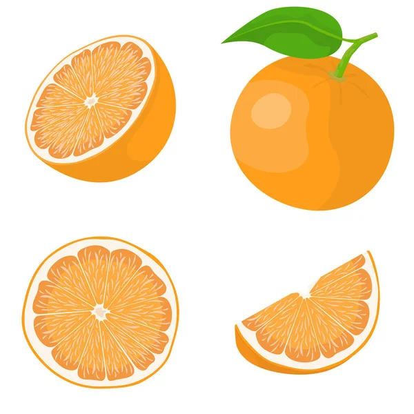 Whole and sliced orange. — Stock Vector