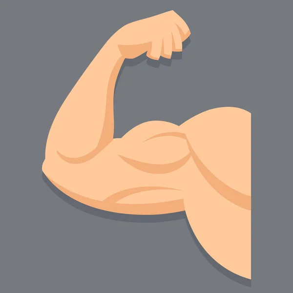 Bras fort avec biceps contractés . — Image vectorielle
