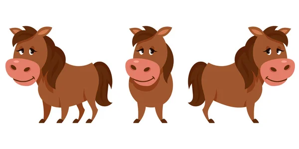 Caballo en diferentes poses . — Vector de stock