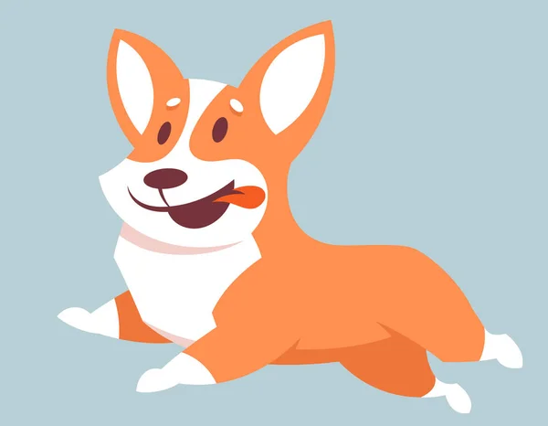Running Corgi hond. — Stockvector