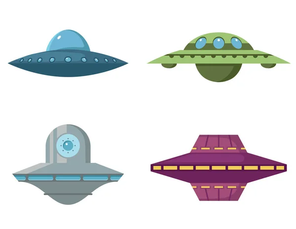 Set of various flying saucers. — Stock Vector
