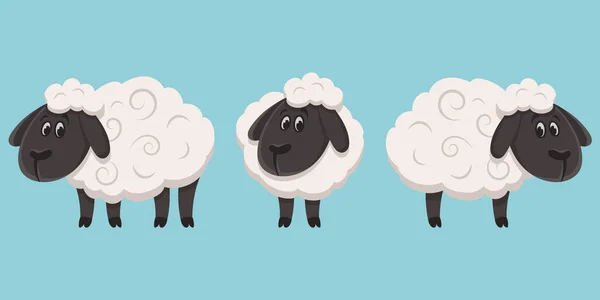 Set di pecore in pose diverse . — Vettoriale Stock