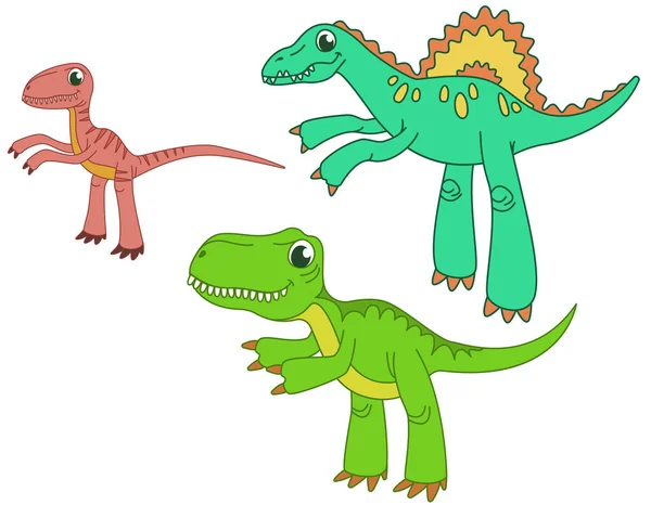 Sada masožravých dinosaurů. — Stockový vektor