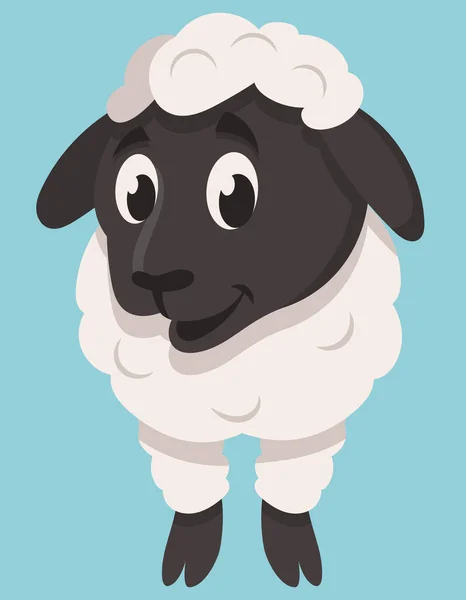 Carino agnello in piedi . — Vettoriale Stock
