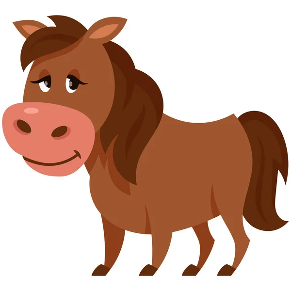 Álló aranyos ló. — Stock Vector